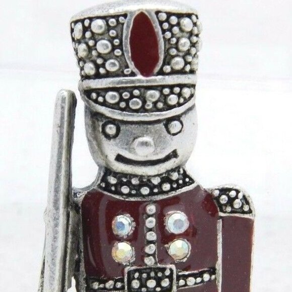 Silver Tone Enamel Clear AB Rhinestone Toy - Picture 1 of 4